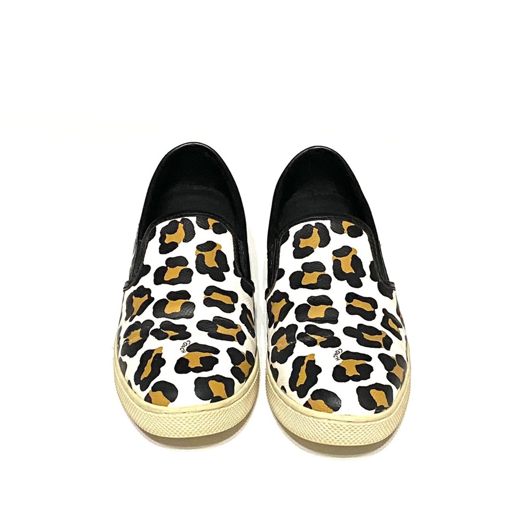 Coach Parkside Ocelot Leopard Print Leather Slip-ons - Picture 6 of 13